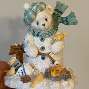 Dana Cherished Teddies S'mores Figurine, Collectible Bear Statue, Friendship Gift, Decorative Ornament