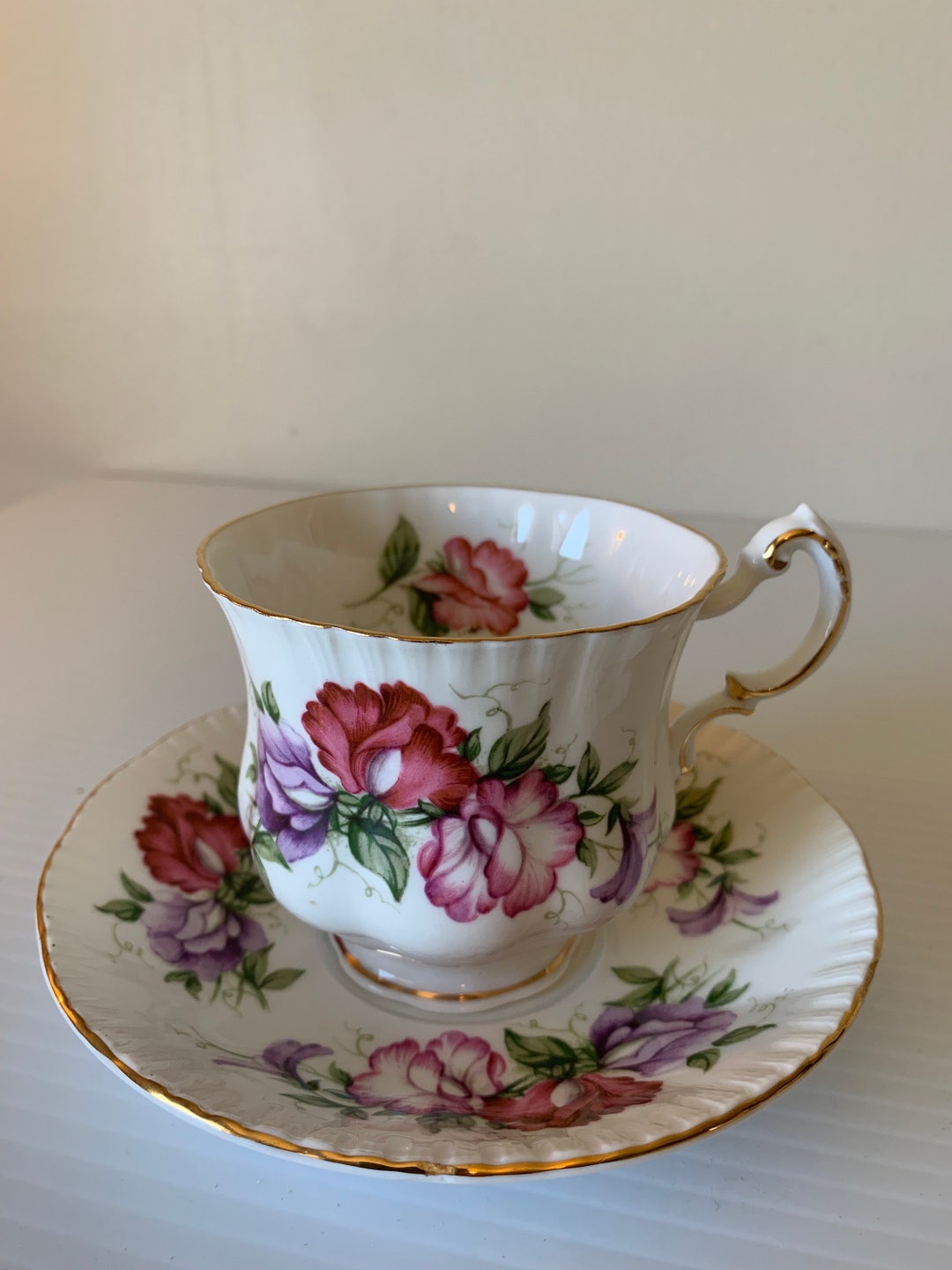 Paragon Pink Roses Teacup and Saucer, Fine Bone China, England - Etsy