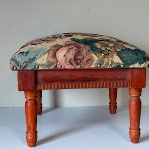 Small Upholstered Footstool, Footstool for Living Room, Upholstered Stool, Compact Footrest, Bedroom Stool, Home Decor