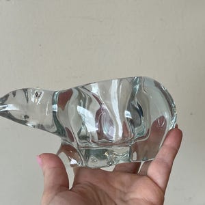 Vintage Clear Glass Polar Bear Candle Holder, Votive Tea Light Holder, Collectible Glassware, Home Decor