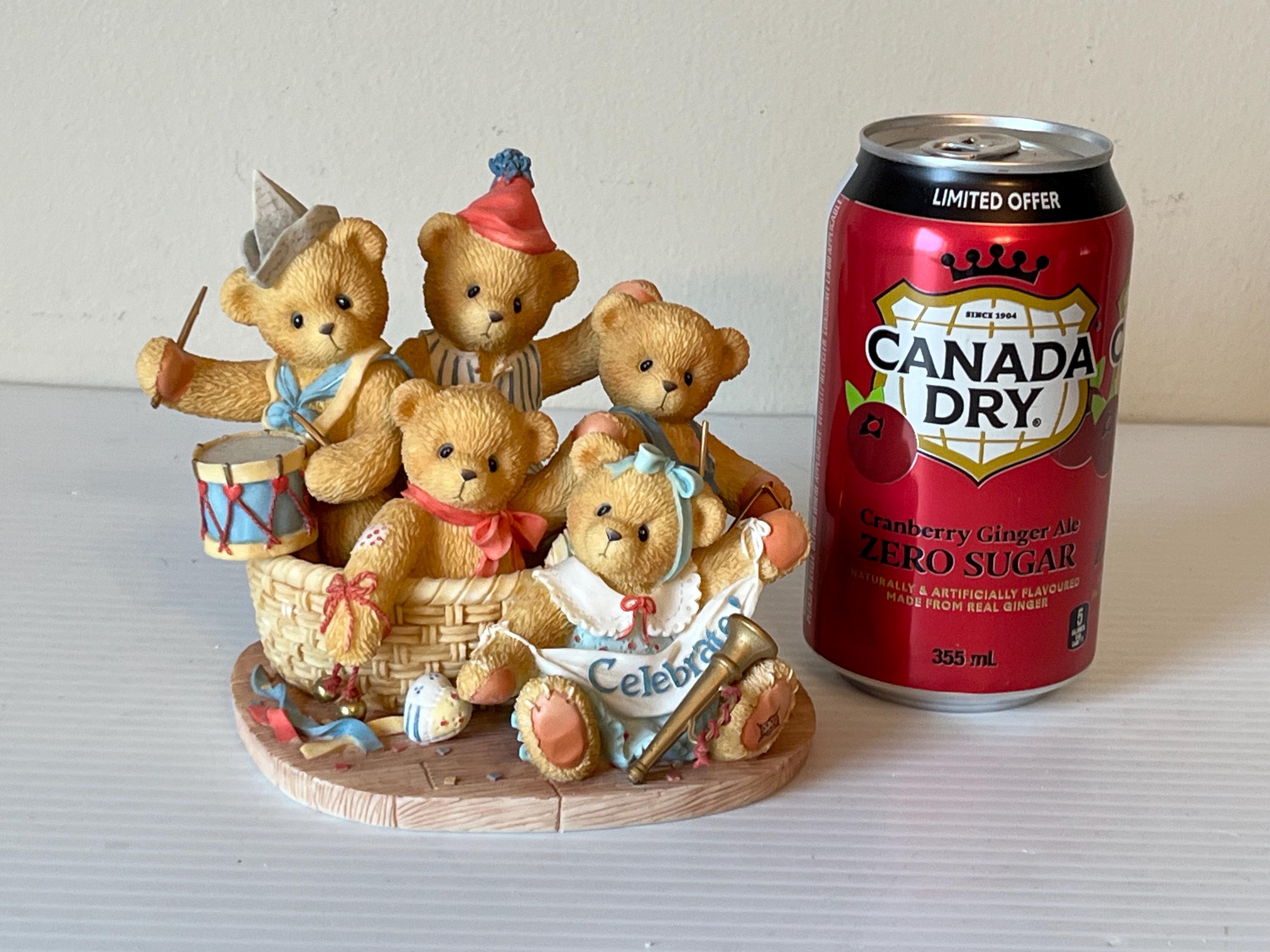 Cherished Teddies Band Figurine, Musician Teddy Bear Figurine