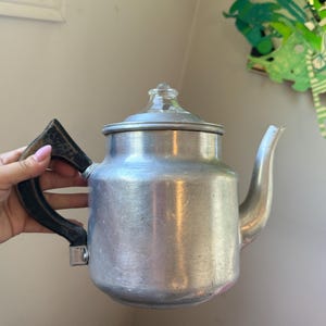 ヴィンテージウェアエバーアルミコーヒーパーコレーターポットモデル｜レトロミッドセンチュリーストーブトップコーヒーメーカー｜キャンプ用調理器具キッチンデコレーション