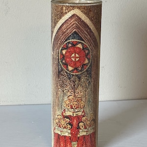 Vintage Sugared Glass Choir Kids Candle, Christmas Decor, Holiday Candle, Vintage Decor, Collectible Candle, Gift