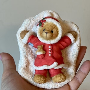 Cherished Teddies Carol &quot;Angels Snow How to Fly&quot; Bear FigurineSpecial Friend Seasonal Decor, Holiday Figurine Collectible