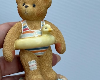 Cherished Teddies Jerry Bear Figur, Entenschlauch, Sammlerdekor