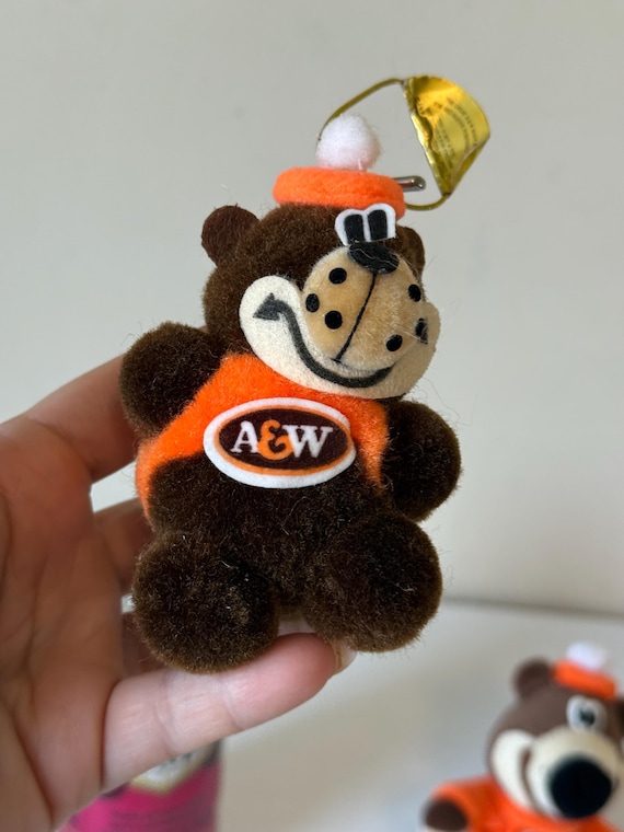 Vintage AW Root Beer Rooty Plush Bear, Retro Fast Food Mascot Toy