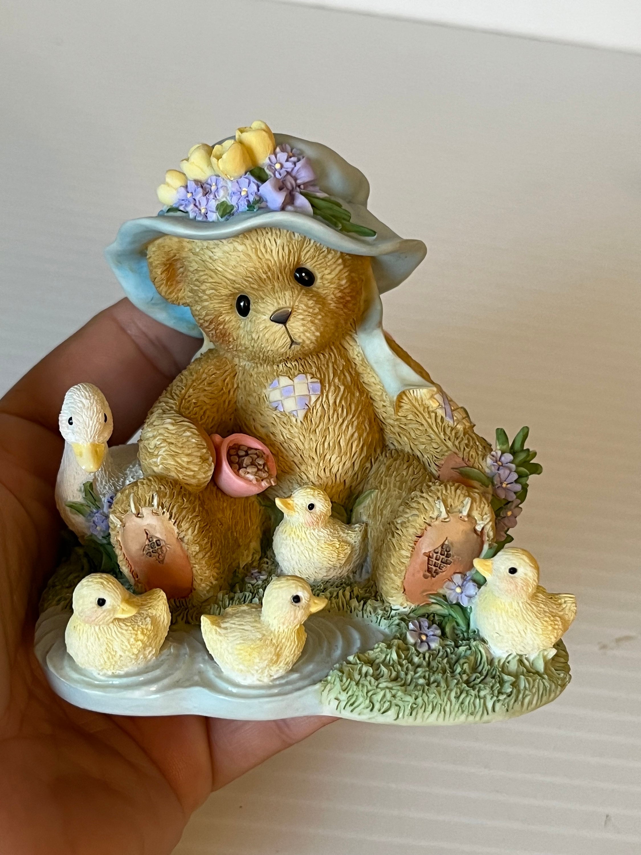 Cherished Teddies Gayle Spring Day Collection Bear Ducks Figurine