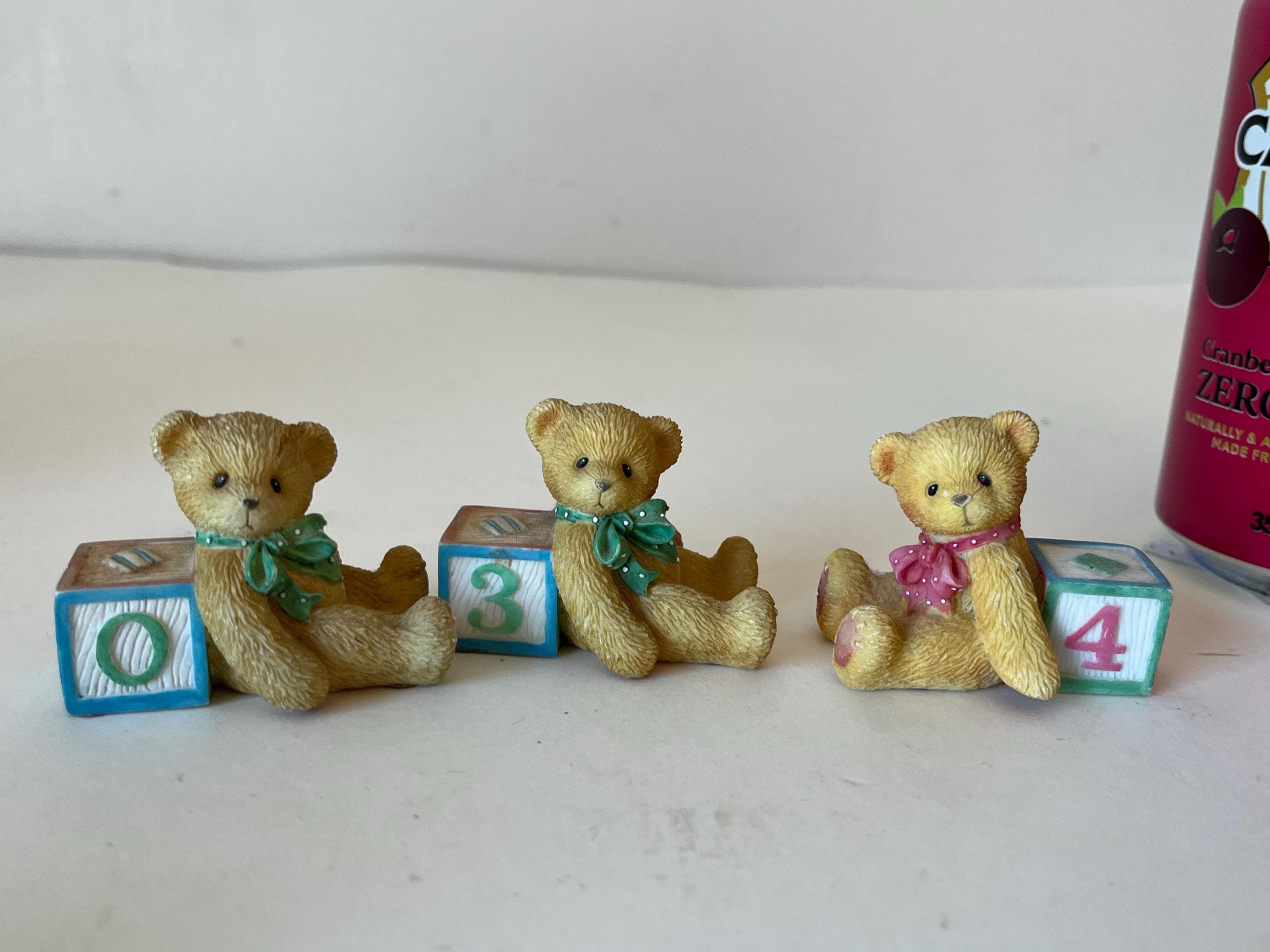Cherished Teddies Figurine Set, Collectible Bear Ornament, Shelf