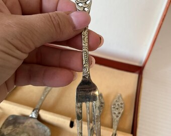 Vintage Savoy Nickel-silver Dessert Forks Set, Made in Holland