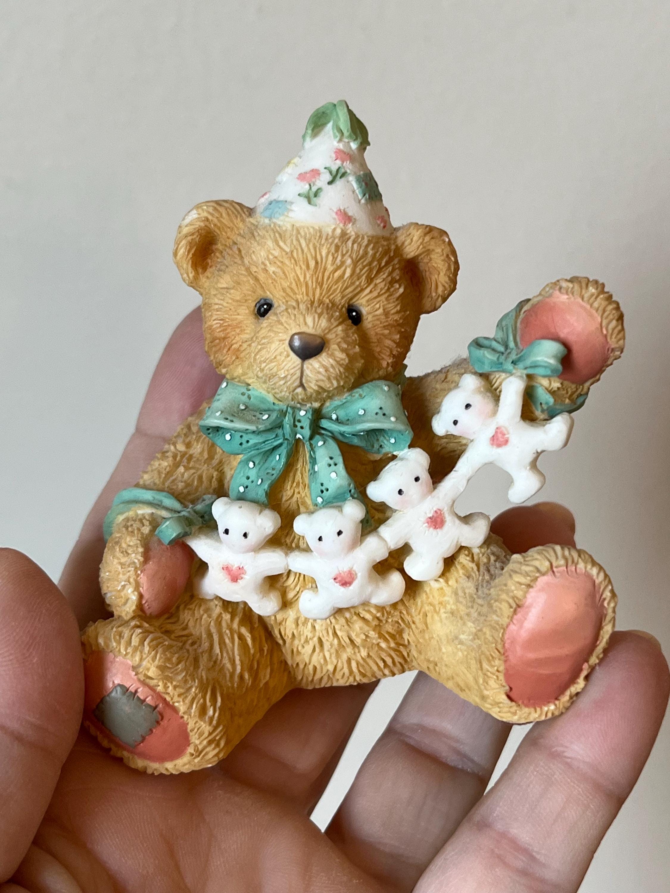 Vintage 1992 Cherished Teddies Age 4 Birthday Figurine, Happy