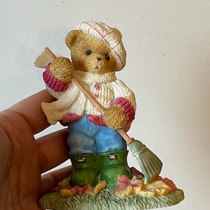 Resin Cherished Teddies Figurine Freya, Leaves Change, Friendship Remains, Friendship Gift