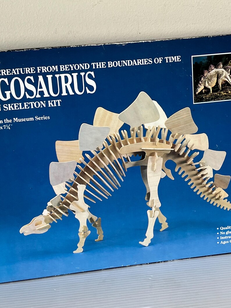 Vintage Stegosaurus Wooden Skeleton Kit, Dinosaur Model Puzzle - Etsy