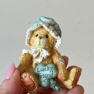 Cherished Teddies "Maureen" Lucky Friend Figurine, Collectible Teddy Bear Figurine, Cute Gift for Friends, Lucky Charm Decor