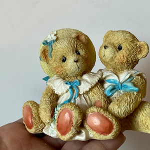 Vintage Cherished Teddies Figurines Heidi and David, Enesco Collectibles 1992, Gift for Friends, Teddy Bear Figures