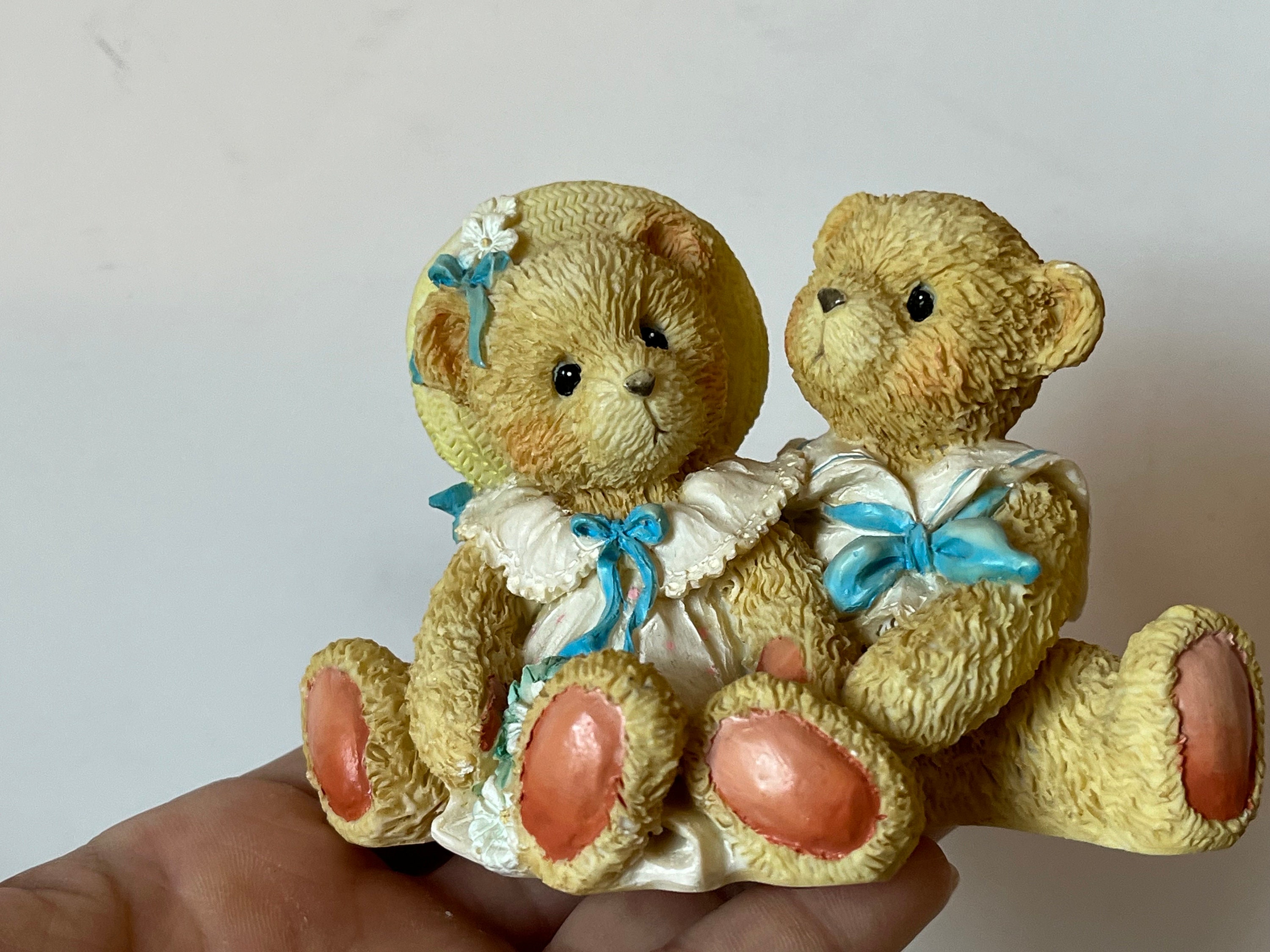 Vintage Cherished Teddies Figurines Heidi and David, Enesco