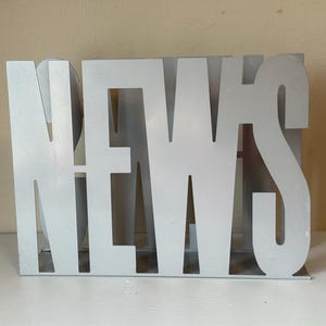 Metal Font NEWS Magazine Rack, Organizer, Metal Storage, Stackable Magazine Holder, Office Decor, Magazine Stand