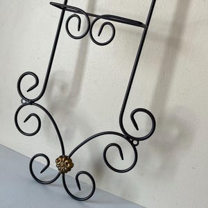 Twisted Wrought Iron Plate Rack, Black Wall Mount, 3 Plate Rack ...