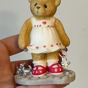 Resin Cherished Teddies 1999 &quot;Dawn&quot; Roller Skates Figurine, Teddy Bear Collectible, Retro Gift Idea