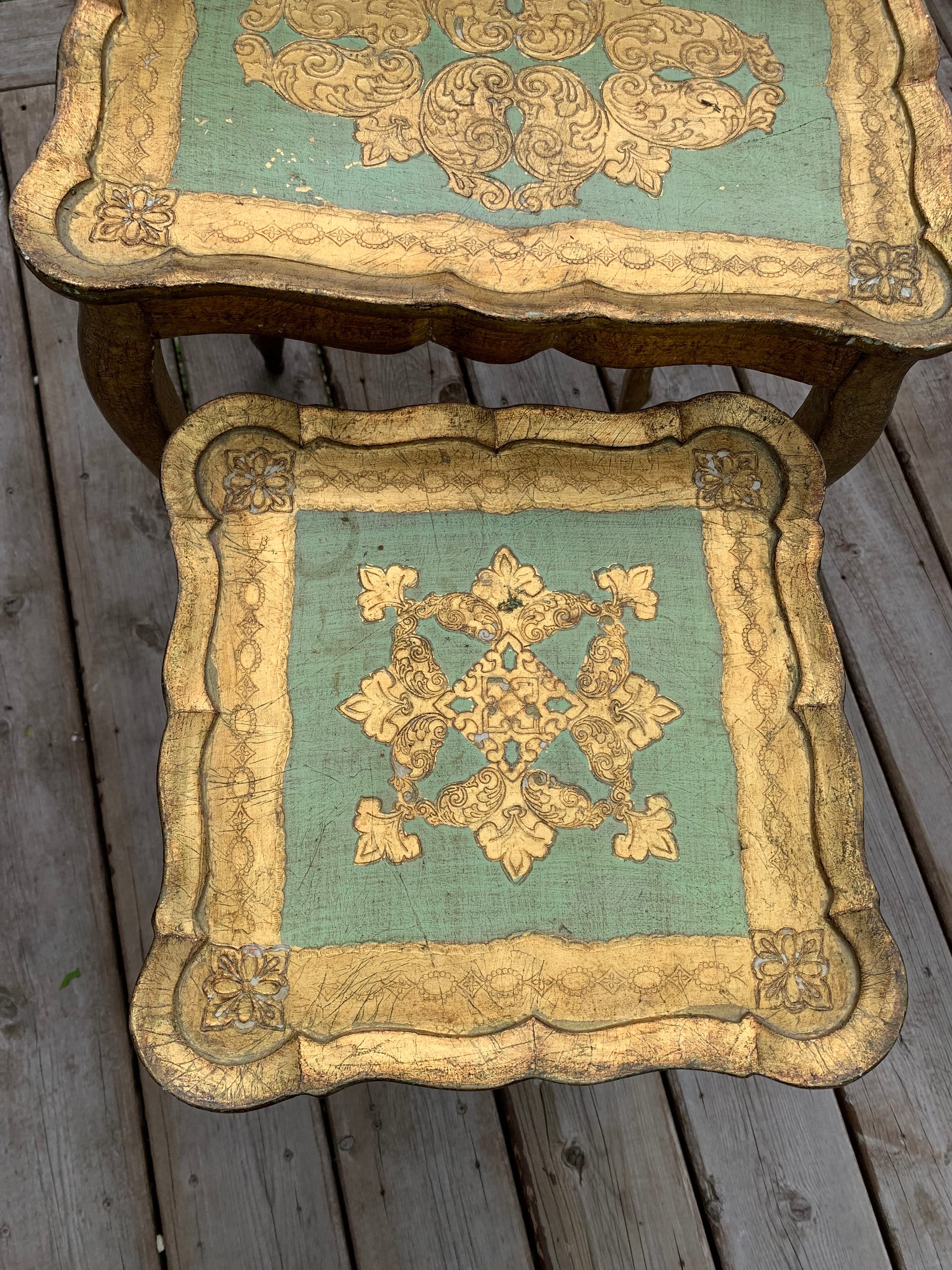 ITALYヴィンテージflorentineフローレンタイン家具ネストテーブル難有