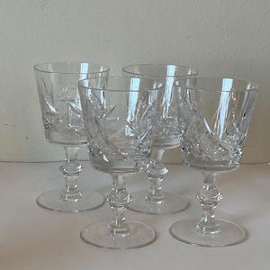 Vintage Pinwheel Crystal Liqueur Glasses, Crystal Stemware, Elegant Glassware, Collectible Glasses