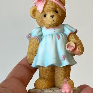 Cherished Teddies Lorraine Figurine, Don't Let It Get You Down, Collectible Gift, Cute Teddy Bear, Shelf Decor