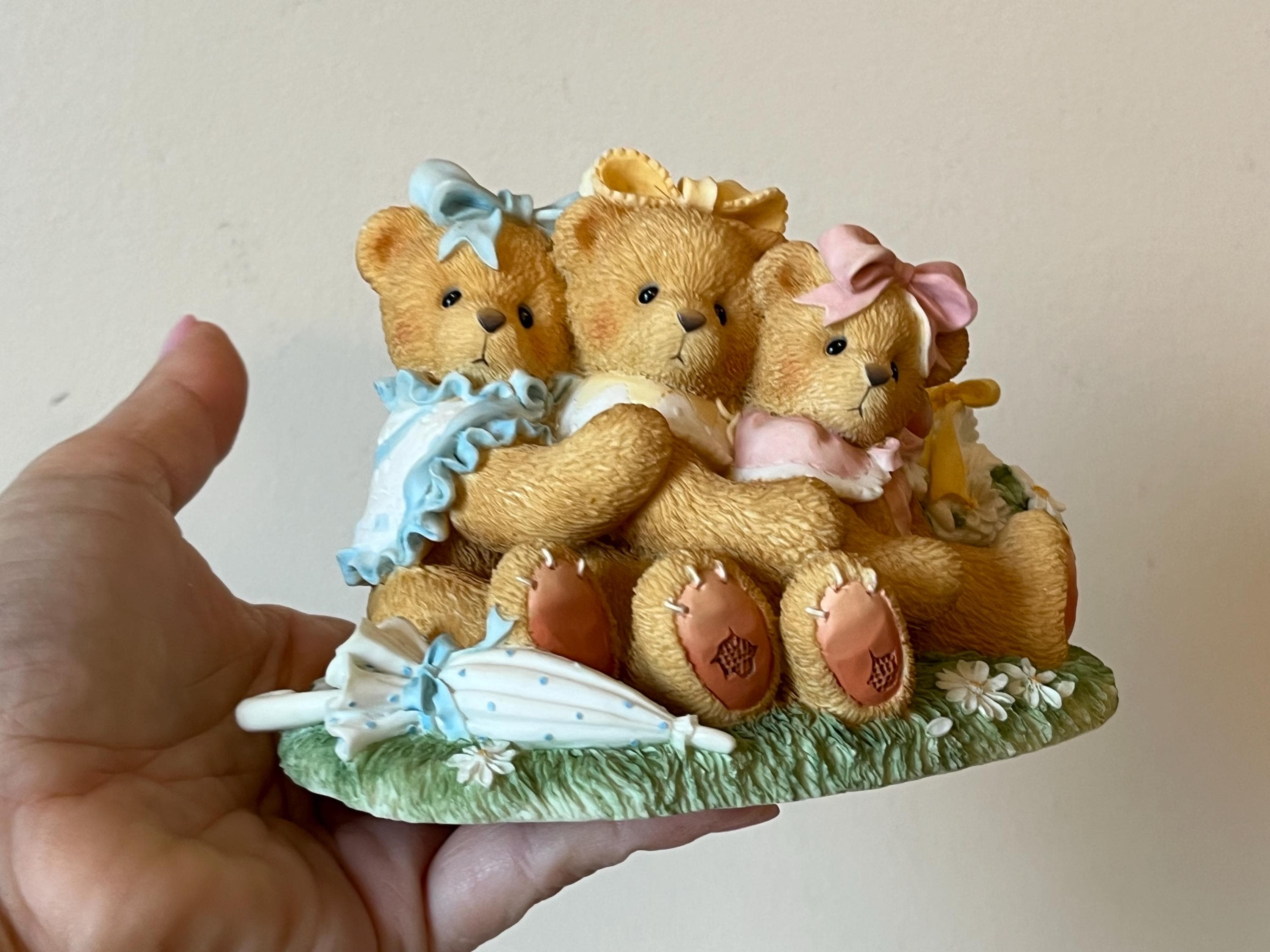 Vintage Cherished Teddies Figurine, Priscilla Hillman Bear Trio