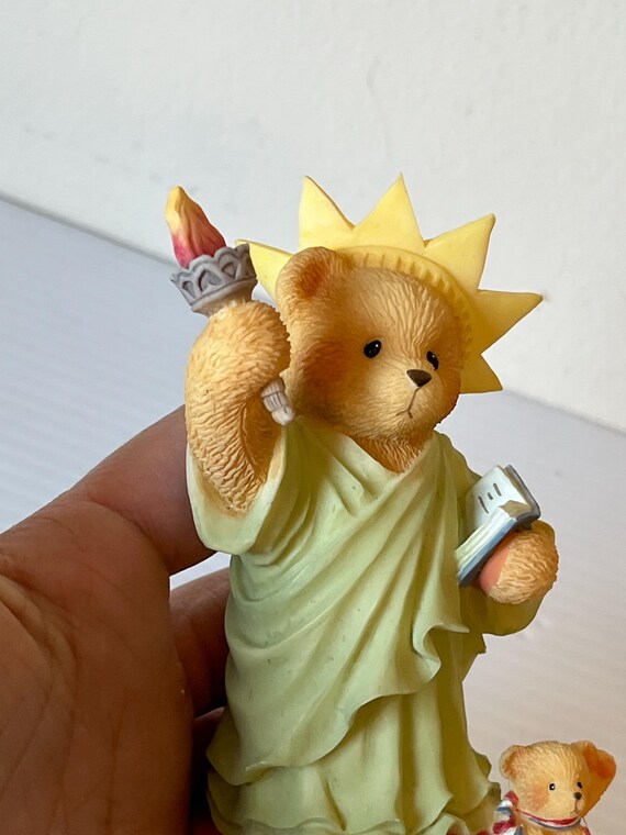 Cherished Teddies Libby Liberty Bear Figurine, 1990s Vintage