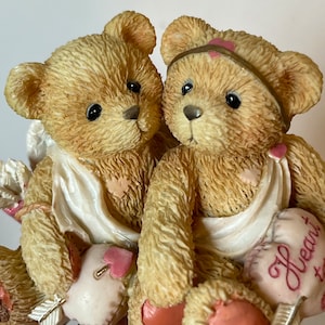 Boy Girl Cupid Cherished Teddies Figurine, Heart To Heart, Priscilla Hillman 1994, Gift