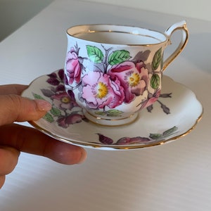 Exquisite Antique Vintage Teacup: Perfect for Royal Albert DogRose Teacup and Saucer or as Thoughtful Gifts for Mothers Day, Birthdays