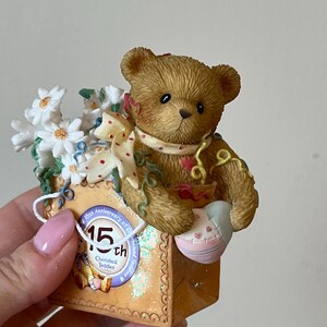 Cherished Teddies Limited Edition Figurine, Fifteen Years Of Memories, Collectible Home Decor, Anniversary Gift