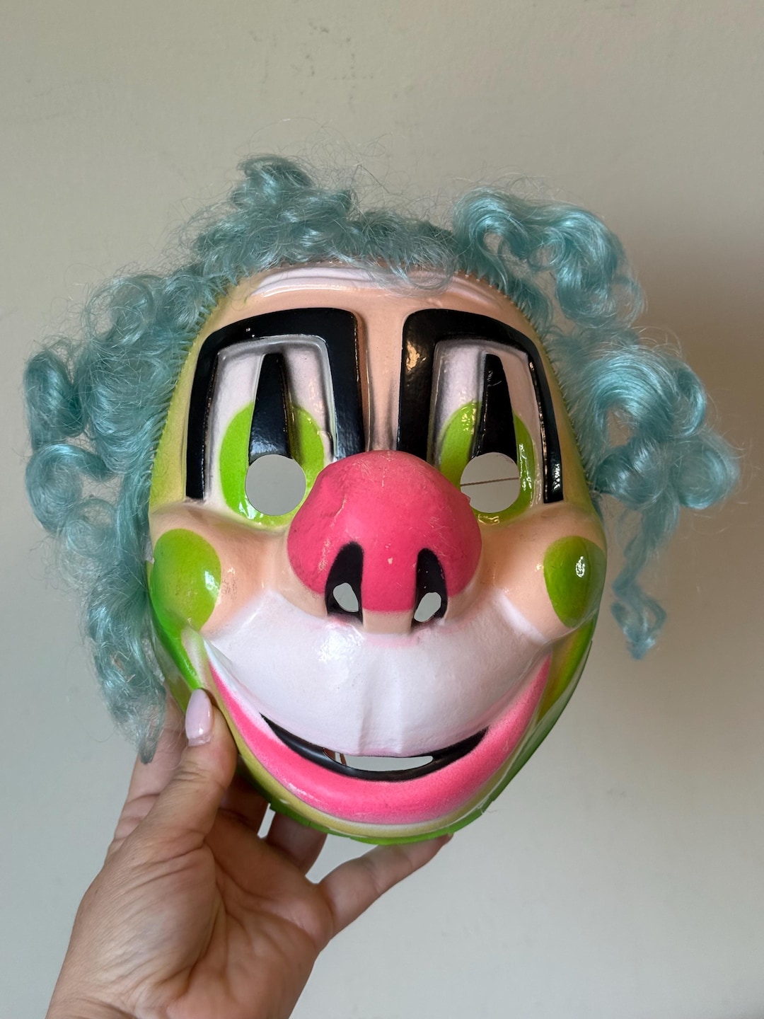 Vintage Plastic Clown Mask Spooky Halloween Costume Prop Etsy vintage-plastic-clown-mask-spooky-halloween-costume-prop-etsy