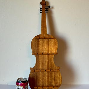 Vintage Wood Carved Spoon Rack, Fiddle Violin Guitar Design,  Spoons, Collectible Display Gift