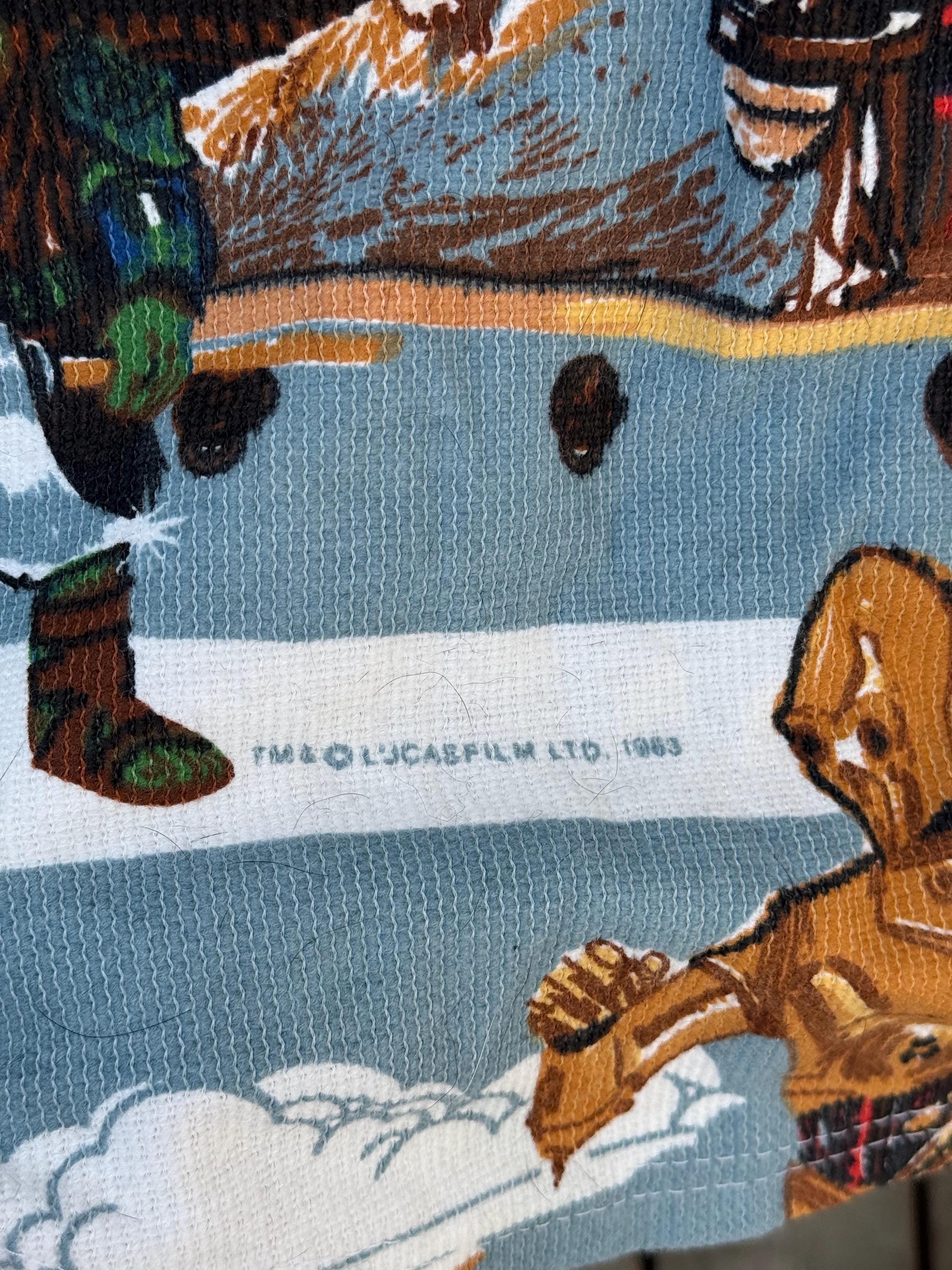 Vintage Star Wars Return of the Jedi Blanket, 1983 Sci-fi Throw