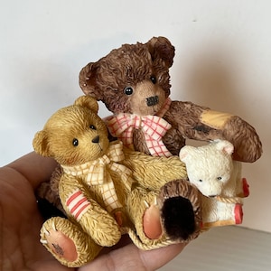 Cherished Teddies Todd And Friend Figurine, Gift for Cherished Teddies Collector, Teddy Bear Decor, Collectible Figurine