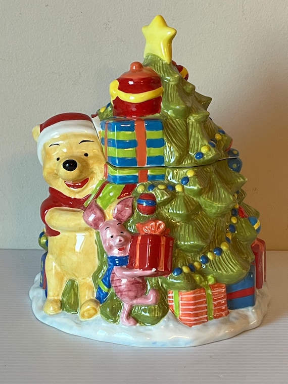 Vintage Winnie the Pooh Christmas Cookie Jar, Classic Disney