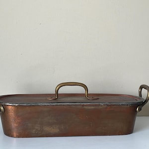 Vintage Copper Fish Poacher, Copper Cookware, Antique Kitchenware, Unique Copper Cooking Vessel, Home Decor