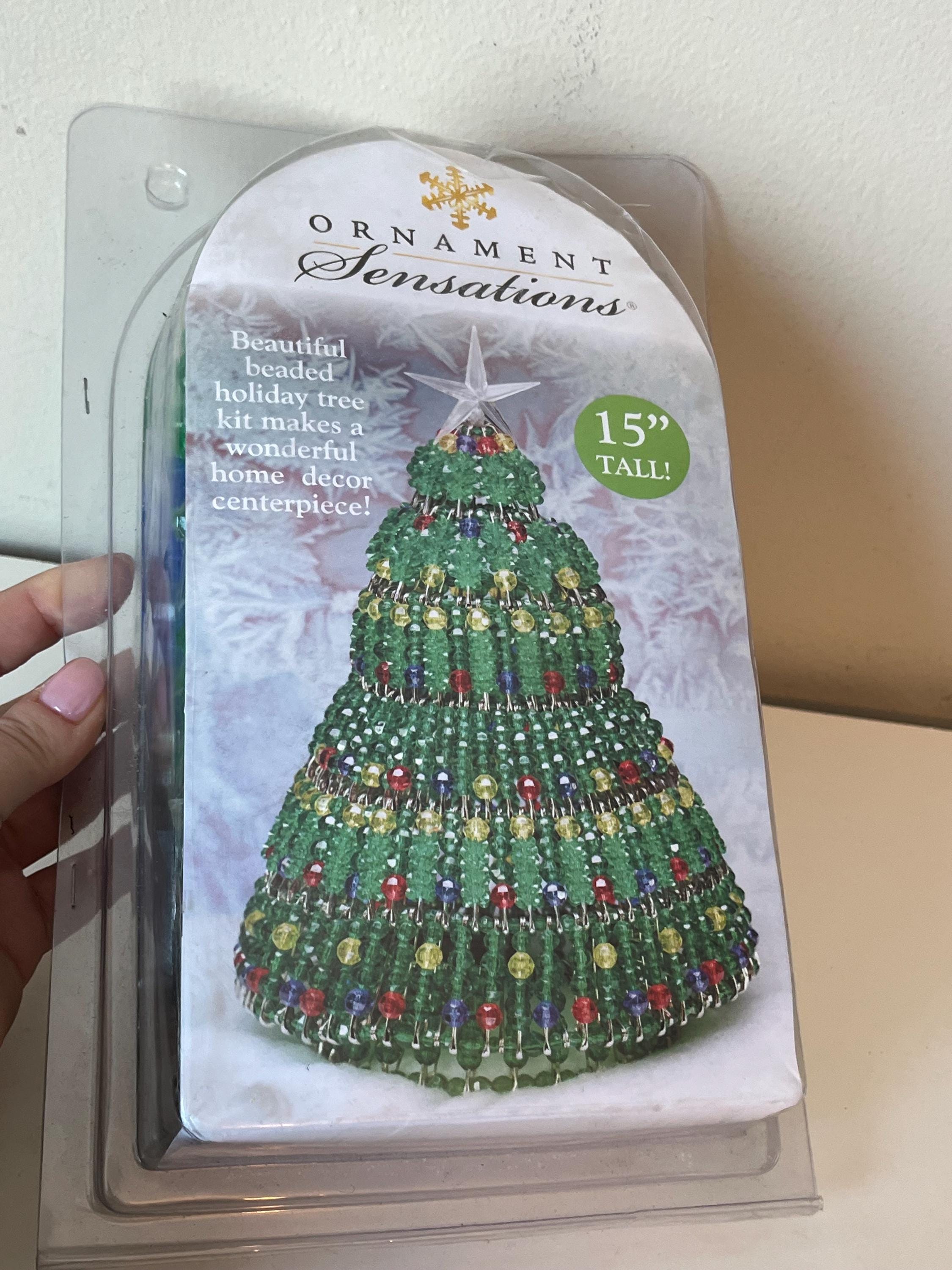 Vintage Beaded Christmas Tree Kit, 15 Inch Ornament, Sensations