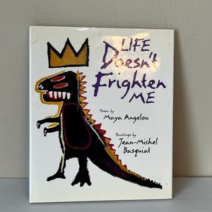 Édition TEL QUEL 1993, La vie ne me fait pas peur, Maya Angelou, Jean-Michel Basquiat, livre de poésie à couverture rigide, littérature ** Écriture sur la page