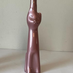 Pink  Riesling Cat Wine Bottle Decoration, Cute Cat Lover Gift, Unique Wine Decor, Cat Art Decor, Feline Home Decor
