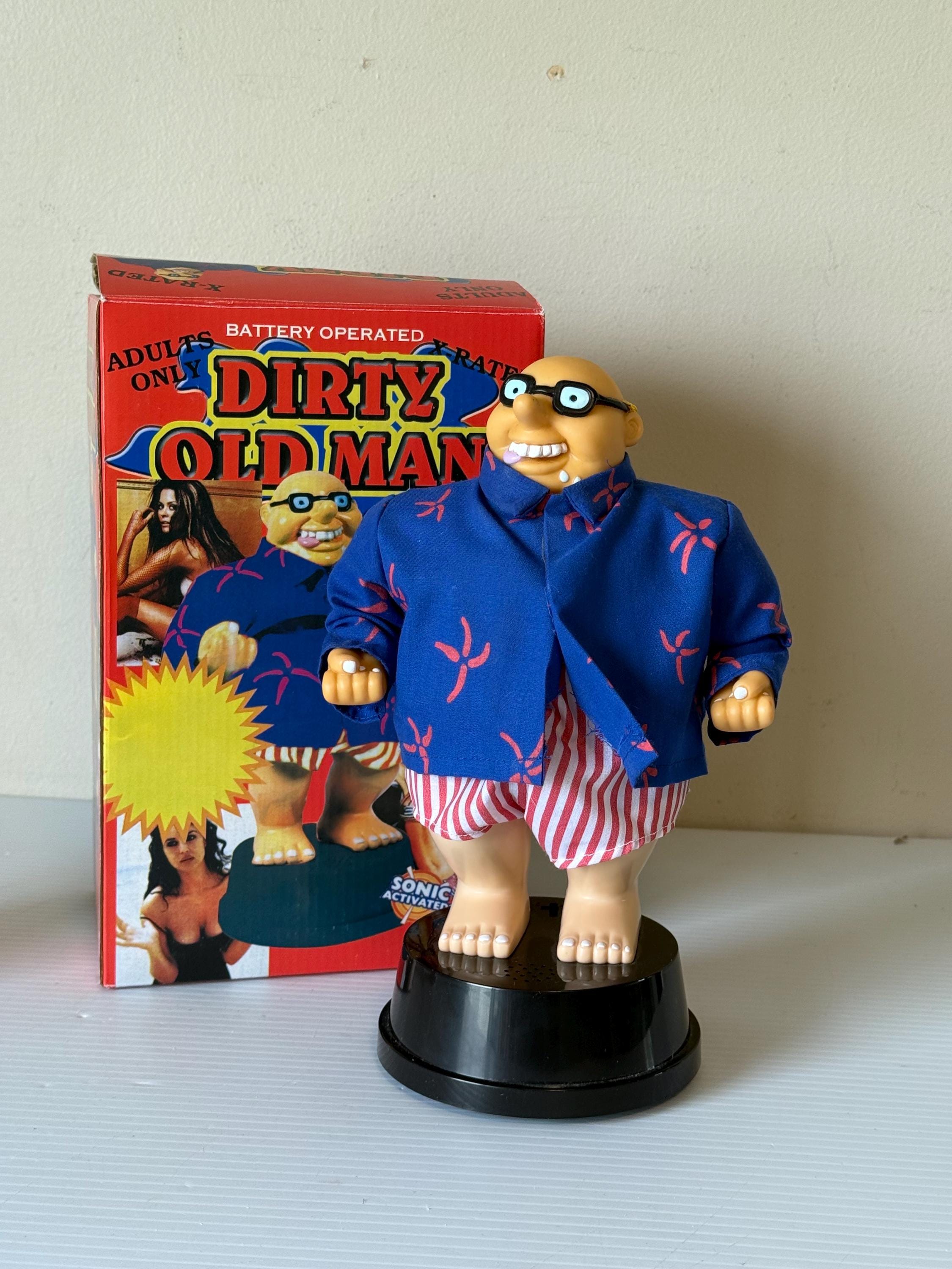 WORKING Dirty Old Man Novelty Toy, Sonic Activated Toy, Adult