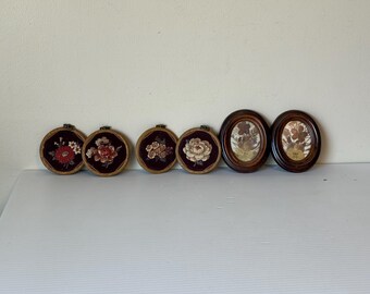 Miniature Floral Art Collection, Framed Flower Prints, Gallery Wall Decor, Set of 6