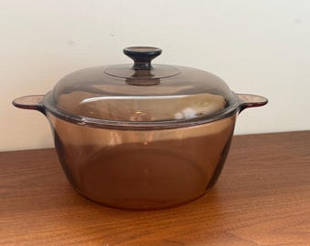 Visions Amber Glass Cookware 4.5L Dutch Oven, Oven with Lid, Glass Dutch Oven, Kitchen Cookware, Amber Cookware