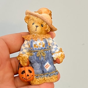 As Is Broken Hat, Enesco Cherished Teddies Scarecrow Figurine Tom 884588 Vintage 2001, Smile Treat Decor, Fall Autumn, Collectible Figurine