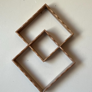 Mid-Century Wooden Geometric Shelf, Wall Art, Handicraft Decor, Mid-Century Decor, Wooden Decor, Home Gift