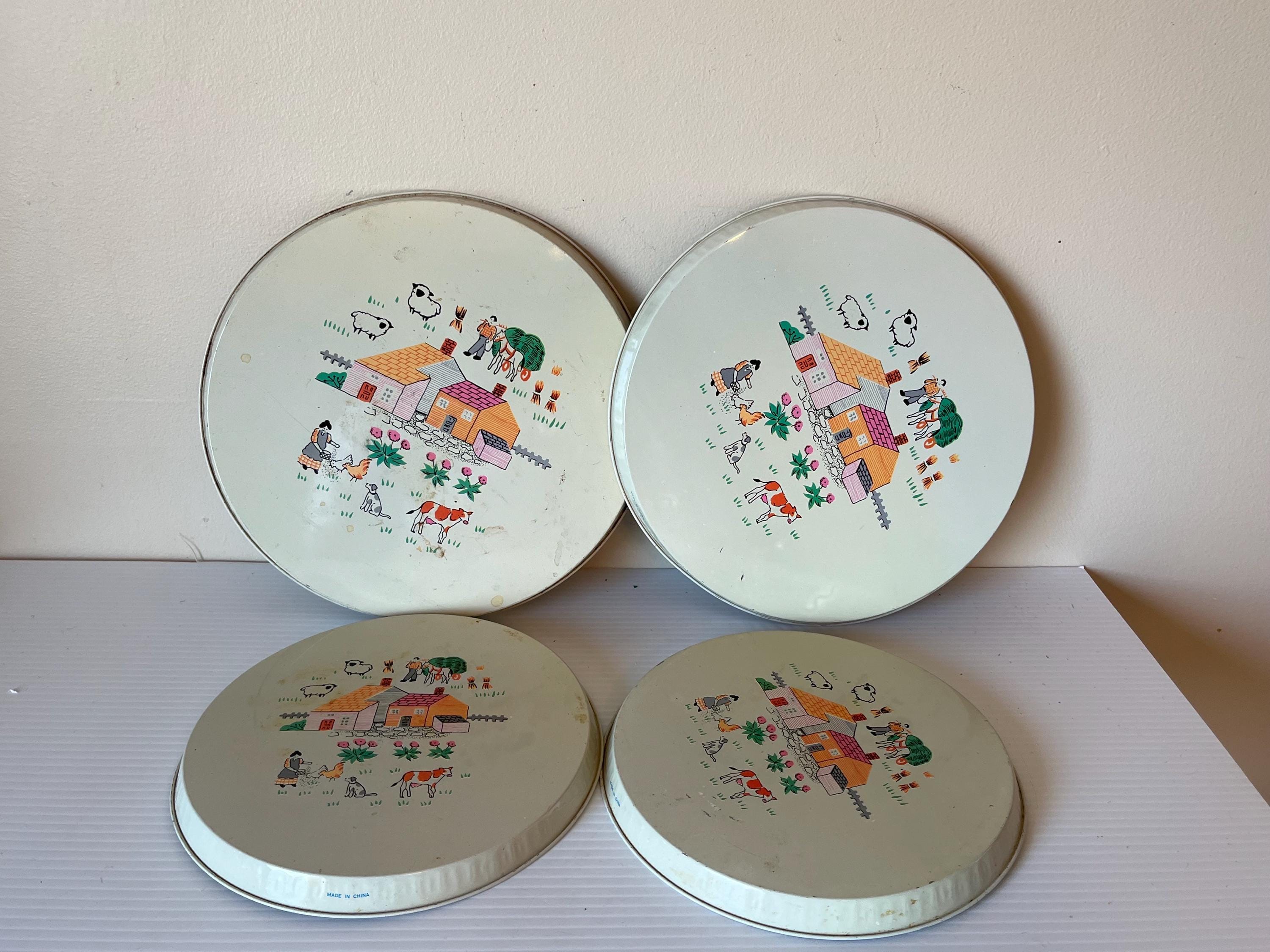 Vintage Amish Stove Burner Covers Set of 4, Grandmacore Kitchen Decor, Rustic Kitchen Accessories, Farmhouse Stovetop Protection