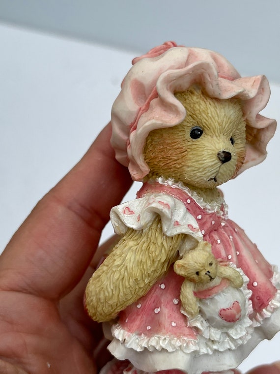 Vintage Enesco Cherished Teddies Figurine, Bear in Pink Dress - Etsy