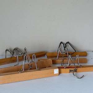 Vintage Wooden Clothes Hangers, Pant Hangers, Skirt Hangers, Retro Closet Organizers, Antique Hanger Set, Sustainable Storage Solution