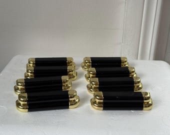 Tirador de puerta vintage de latón Unican Canada, dorado, estilo Hollywood Regency, moderno de mediados de siglo, herrajes para puertas CH 2596, pieza de repuesto de los años 80.
