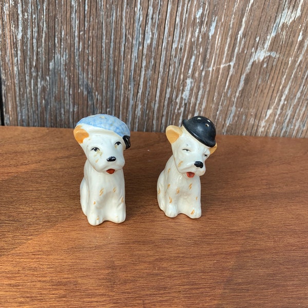 Pair S&P , Vintage , Retro, Anthromorphic , Kitchy, Salt and Pepper Shakers , Birthday, Gift, Mother Day, Christmas, Dogs