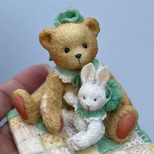 Vintage Enesco Cherished Teddies Teddy Bear Figurine Camille Bunny Hillman Lost You, Bear Lover Gift